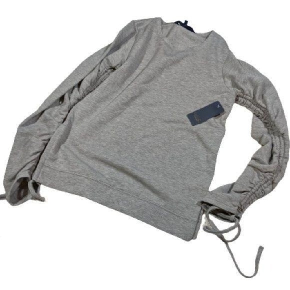 Rachel Roy Fleece Sweatshirt Women's‎ Size Small Ruched Drawstring Sleeve Casual - Picture 2 of 12